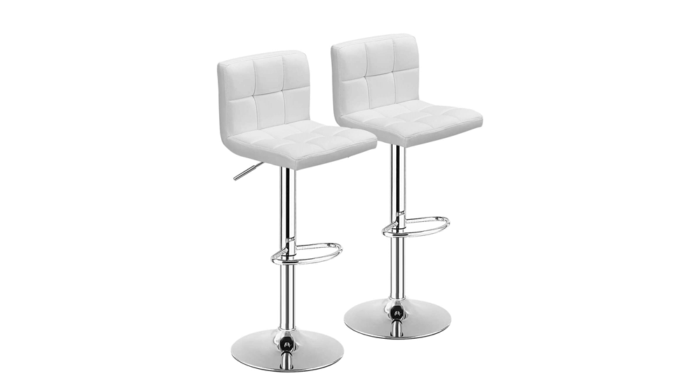 COSTWAY Bar Stool, Modern Swivel Adjustable Armless Barstools