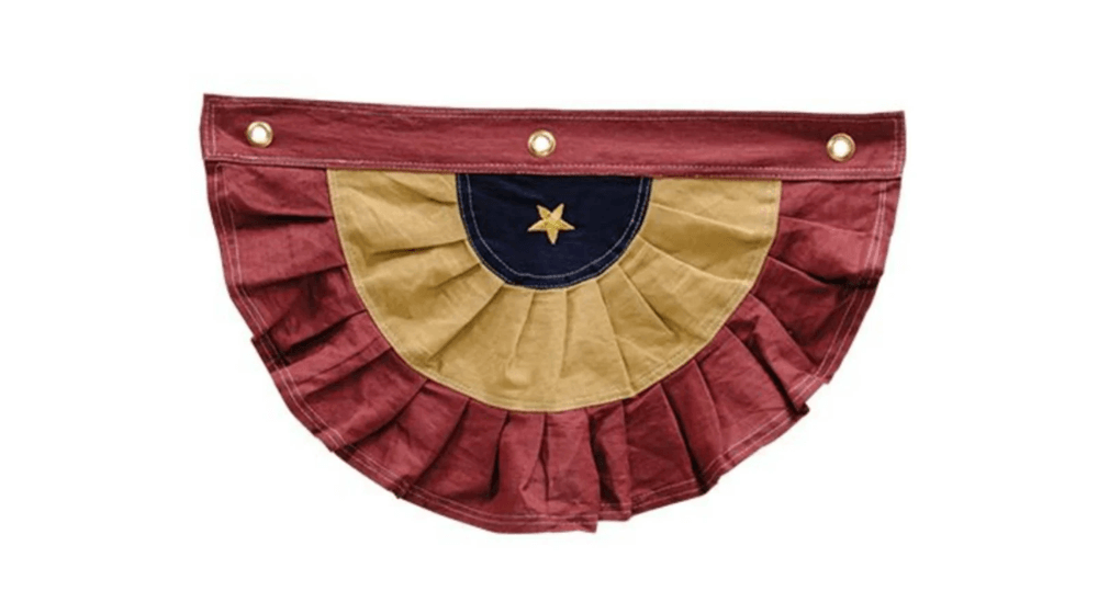 20-inch Americana Burgundy & Gold Bunting Flag Patriotic Americana Primitive
