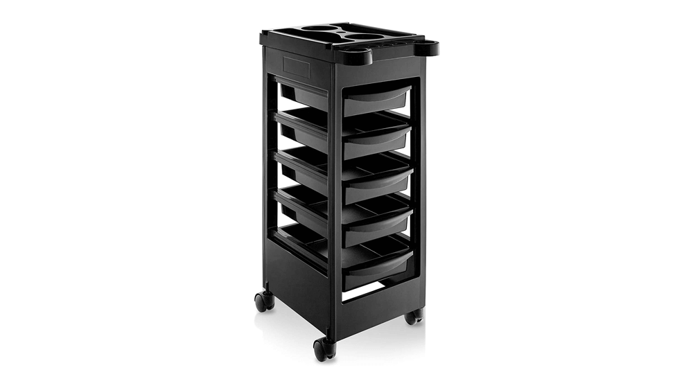 Saloniture Beauty Salon Rolling Trolley Cart with 5 Drawers