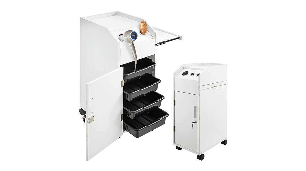 VEVOR Salon SPA Beauty Hairdressing Cart White Storage Trolley